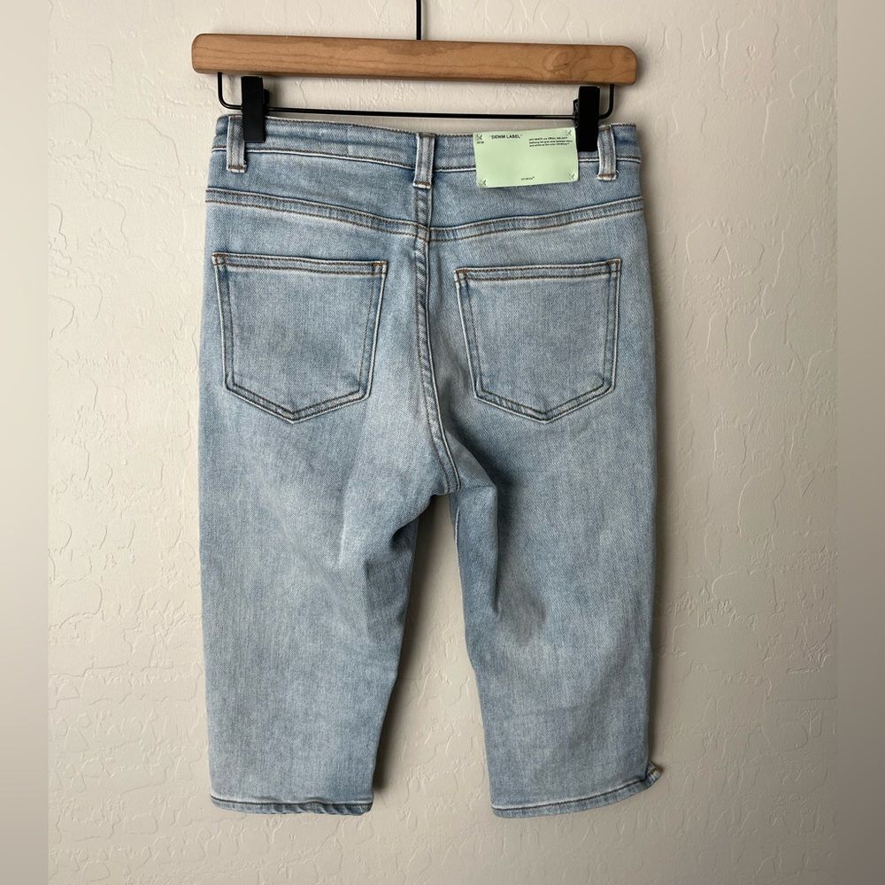 Off-White Denim Capri Cropped Denim Jeans Blue Size Small - Picture 5 of 15
